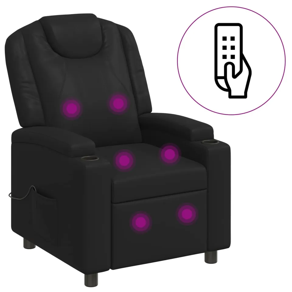 vidaXL Massage-relaxstoel Zwart 75 x 95 x 106 cm Stof, foto 3