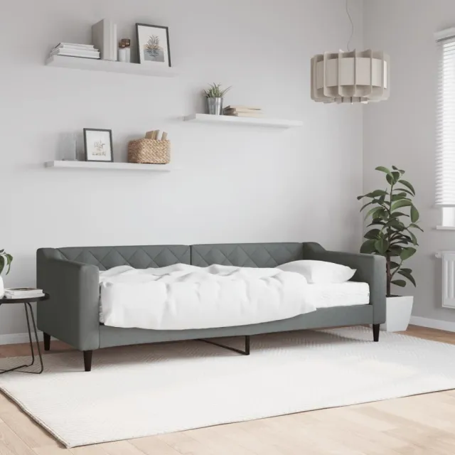 vidaXL Slaapbank met matras 80x200 cm stof donkergrijs