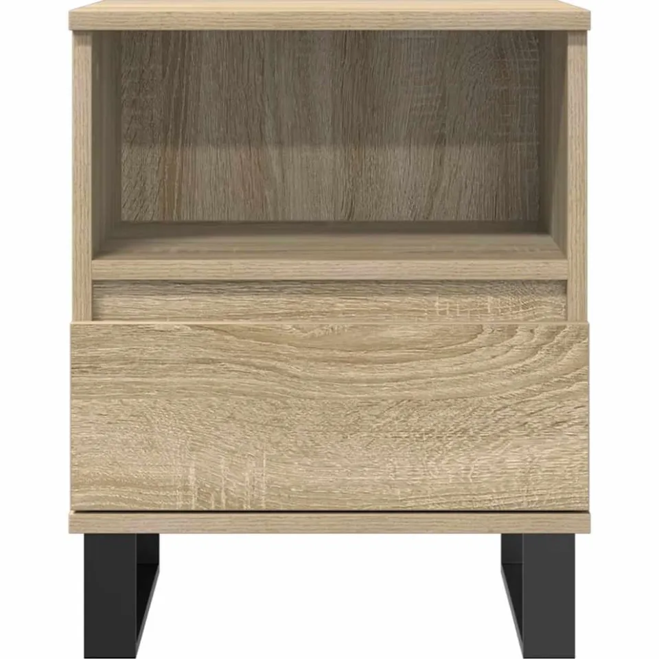 vidaXL Nachtkastje 40x35x50 cm bewerkt hout sonoma eikenkleurig, foto 4