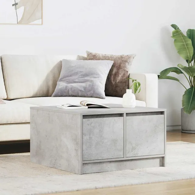 vidaXL Salontafel met lades 70,5x70x40 cm betongrijs
