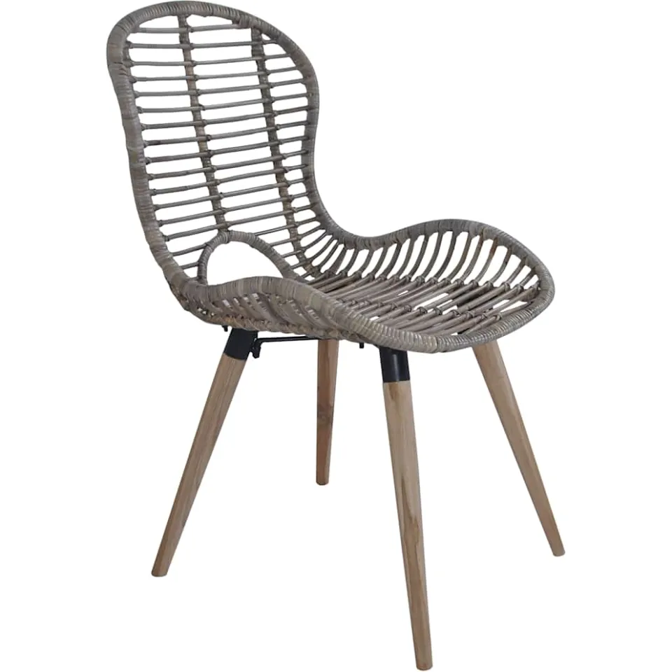 vidaXL Eetkamerstoelen 6 st natuurlijk rattan bruin, foto 3