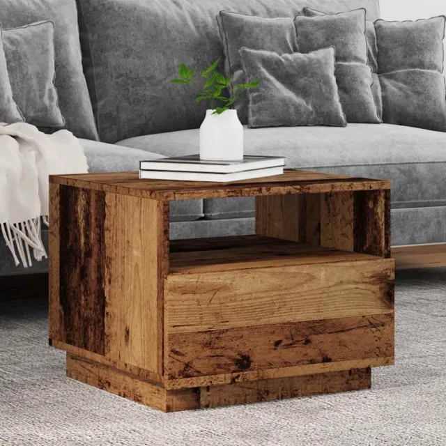 vidaXL Salontafel met LED-verlichting 50x49x40 cm oud houtkleurig Bruin
