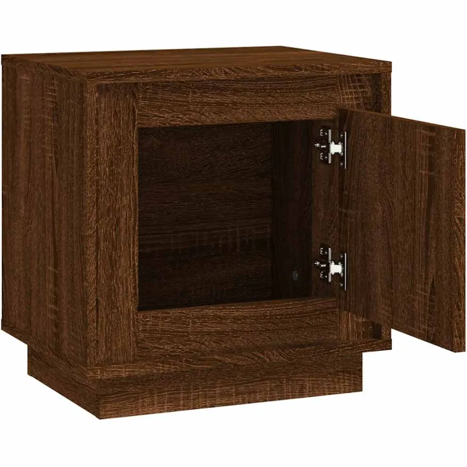 vidaXL Nachtkastje 44x35x45 cm bewerkt hout bruin eikenkleur, foto 4
