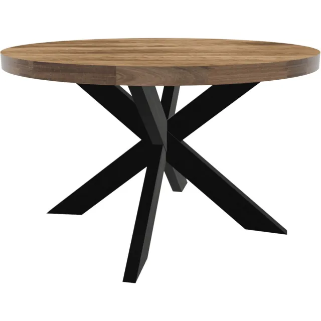 Lizzely Garden & Living Eettafel Jones rond 130cm lichtbruin duurzaam mangohout ronde tafel