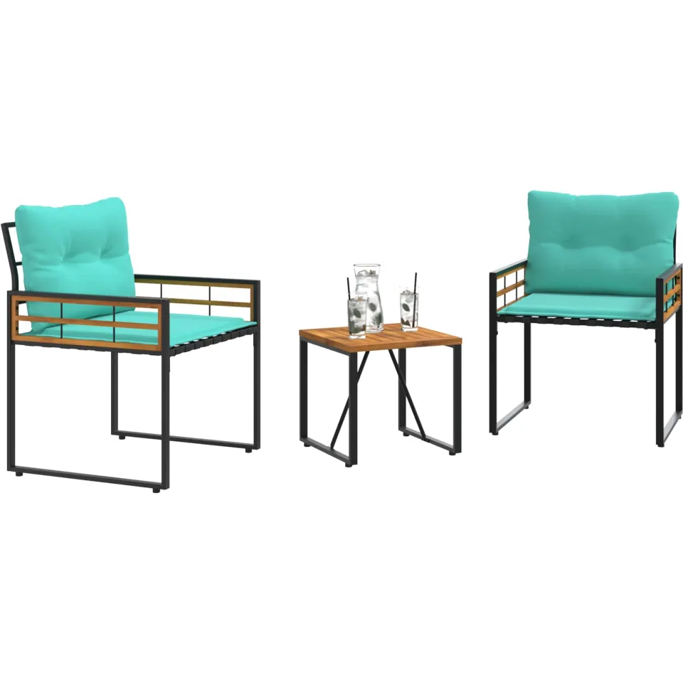 vidaXL Buitenmeubelset 3 st Turquoise
