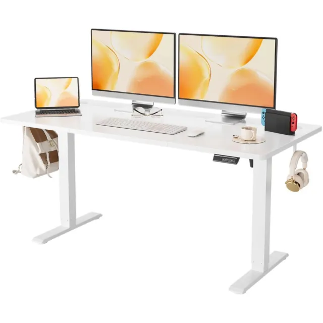 Atlasyx bureau - Tafel - Zit sta - Bureautafel - Computerbureau - Elektrisch - In hoogte verstelbaar - 160 x 70 cm - Wit