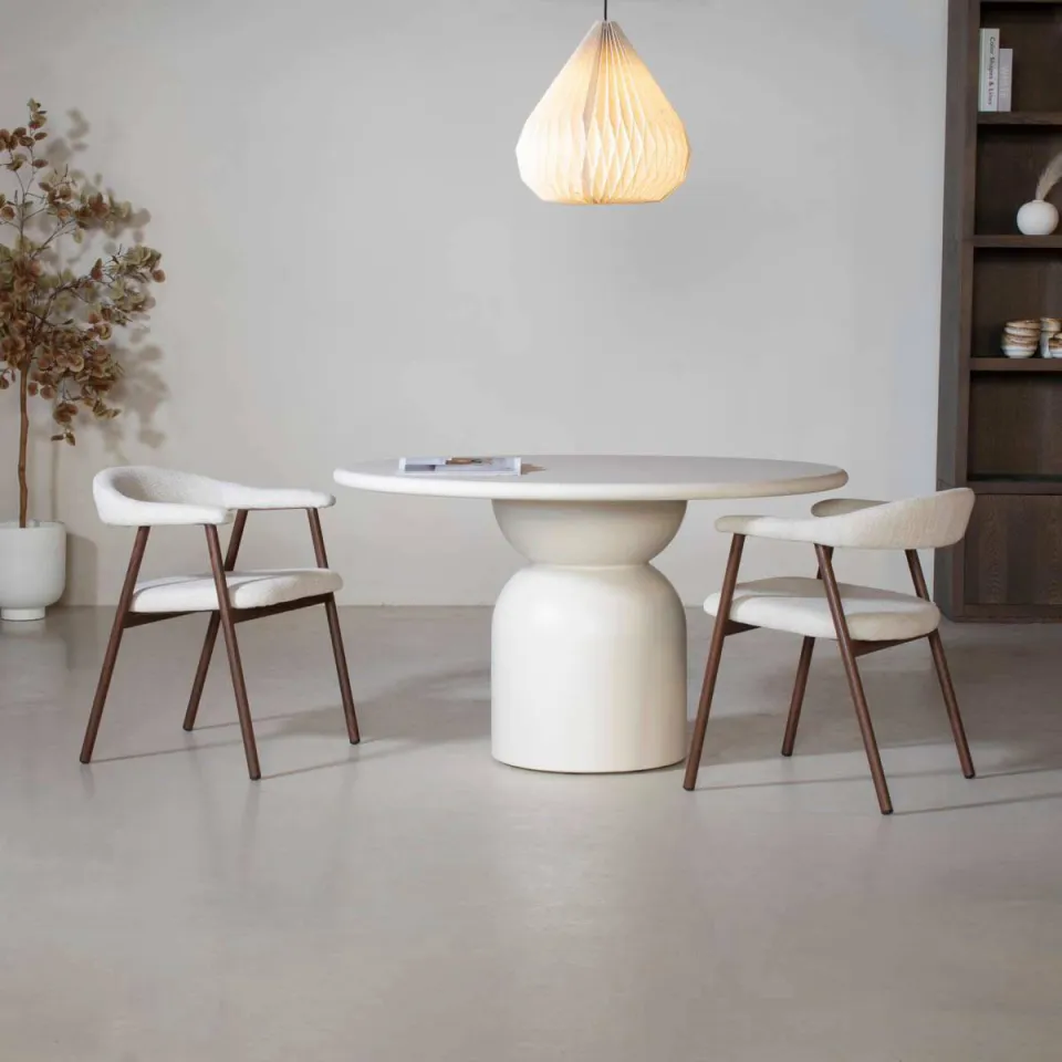 Giga Meubel Eettafel Djurö - Rond Beige Composiet - 130cm, foto 3