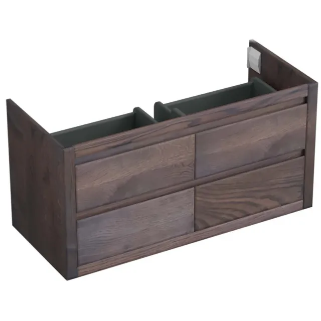 Forzalaqua Onderkast Forzalaqua Gela 2.0 120x51x60 Cm 4 Softclose Lades Eiken Charcoal Bruin