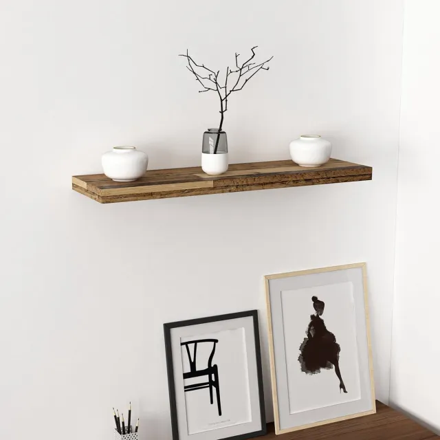 en.casa Wandplank Bredebro 3,6x80x23 cm houtkleurig