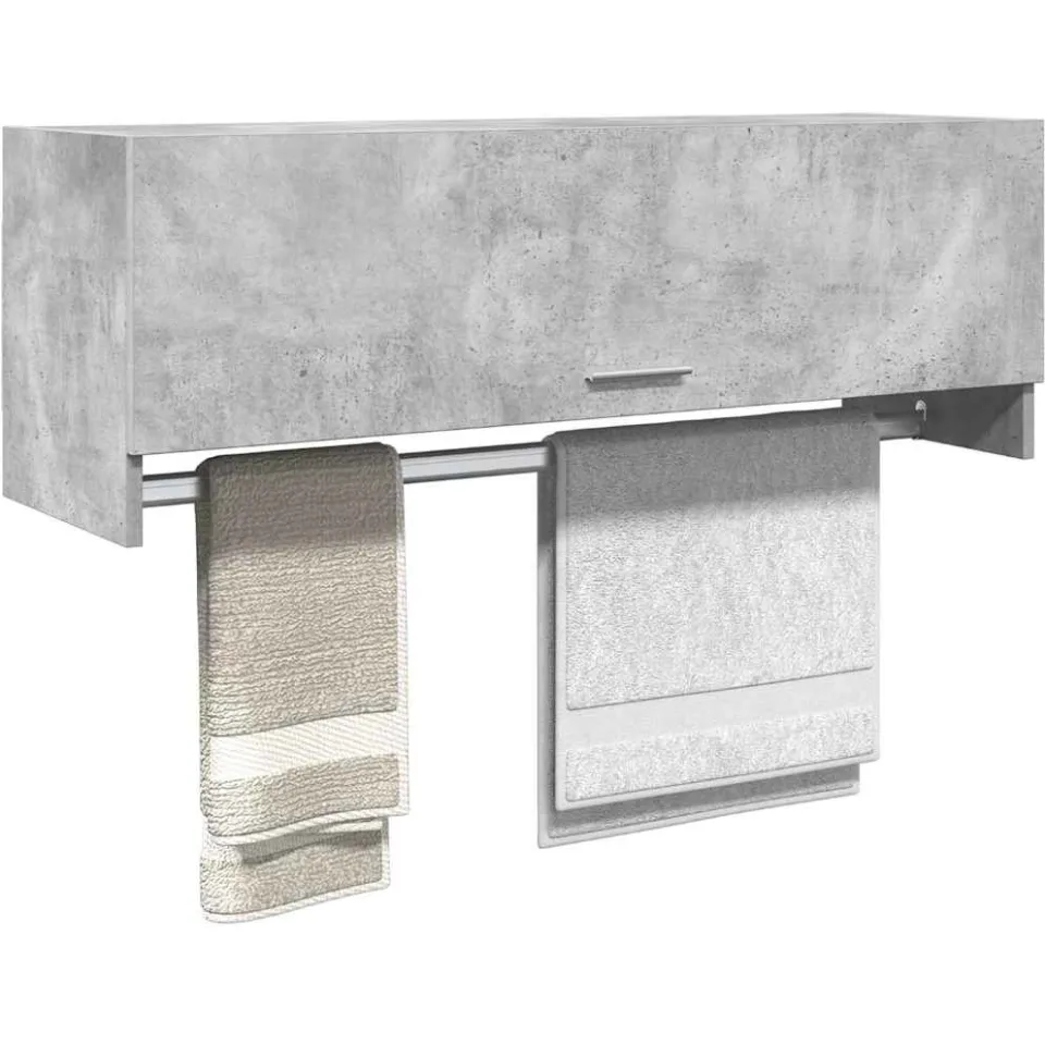 vidaXL Kledingkast 100x32,5x35 cm bewerkt hout betongrijs