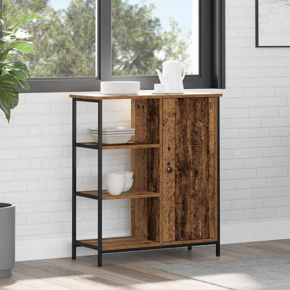 vidaXL Dressoir Oudhout 70 x 30 x 80 cm bruin, foto 4