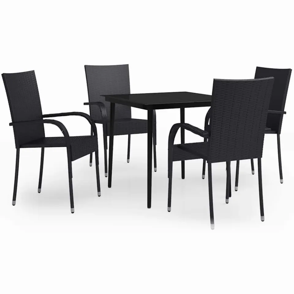 vidaXL 5-delige Tuinset zwart, foto 3