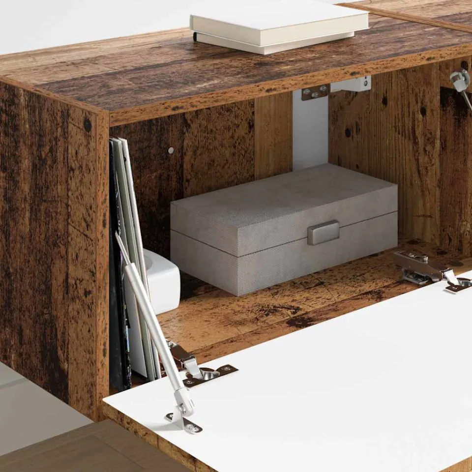 vidaXL TV Wandkast 2 st Oud Hout Bewerkt hout bruin, foto 4