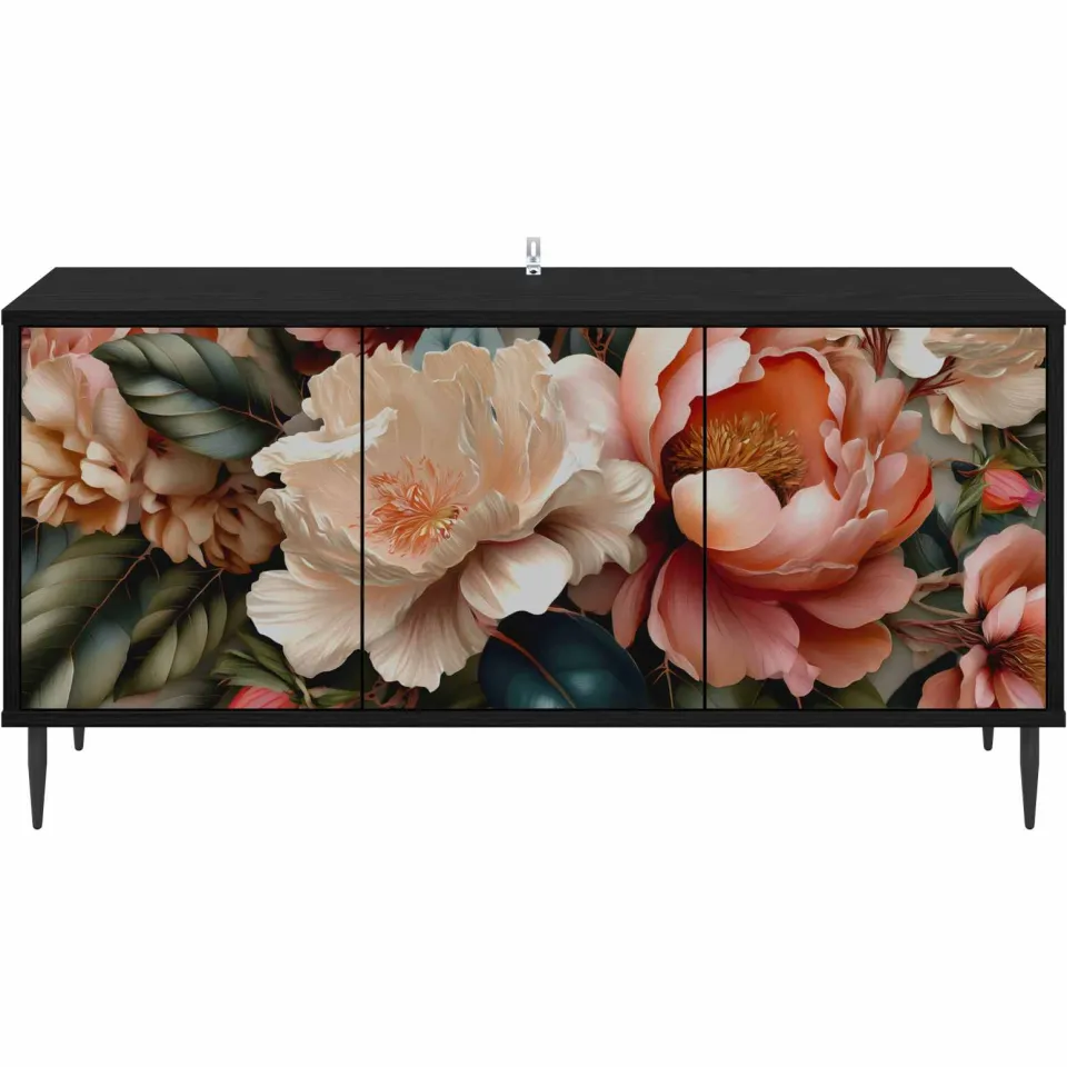 vidaXL Tv-meubel BORNE 102 x 33 x 51 cm Zwart eiken Bewerkt hout, foto 4