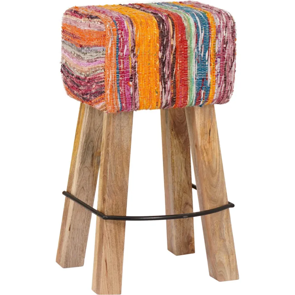 vidaXL Barkruk 2 st Meerkleurig 44 x 33 x 74 cm Echt Leer