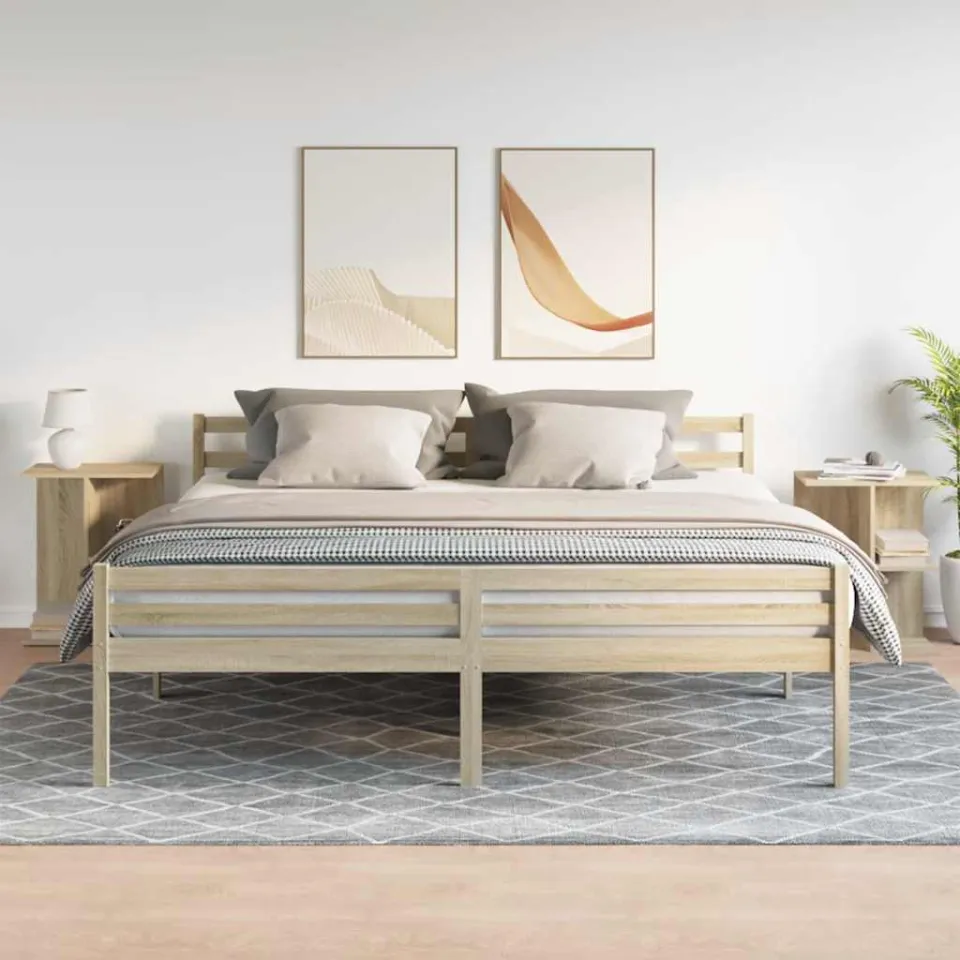 vidaXL Nachtkastjes 2 st 46,5x29x61 cm bewerkt hout sonoma eikenkleur, foto 2