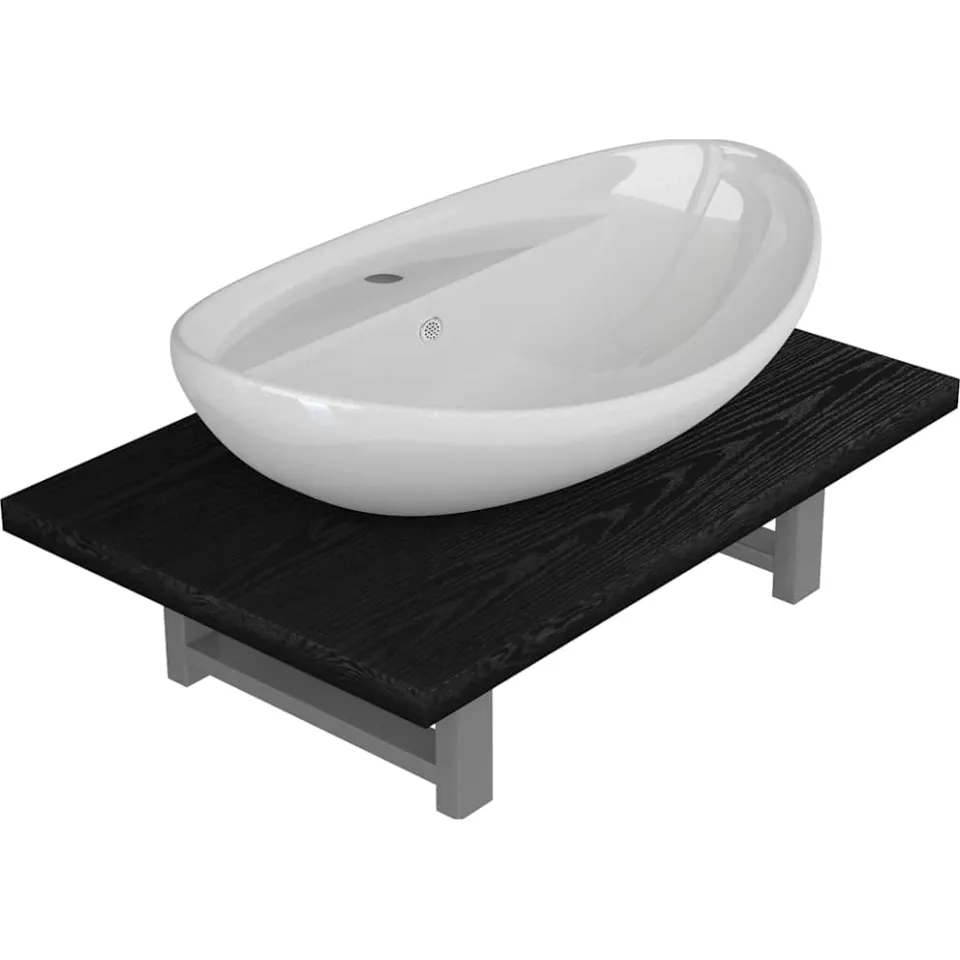 vidaXL 2-delige Badkamermeubelset keramiek zwart, foto 3