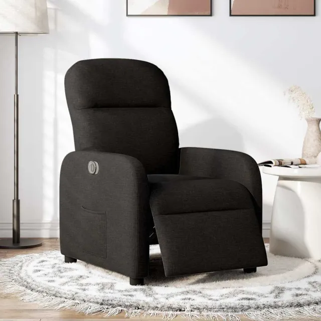 vidaXL Fauteuil verstelbaar elektrisch stof zwart