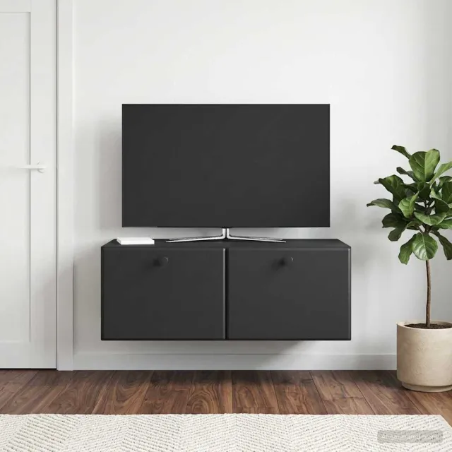 vidaXL Wandbeugel TV-kast 78,5 x 41 x 30 cm Zwart Bewerkt hout