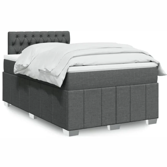 vidaXL Boxspring met matras stof donkergrijs 120x190 cm grijs
