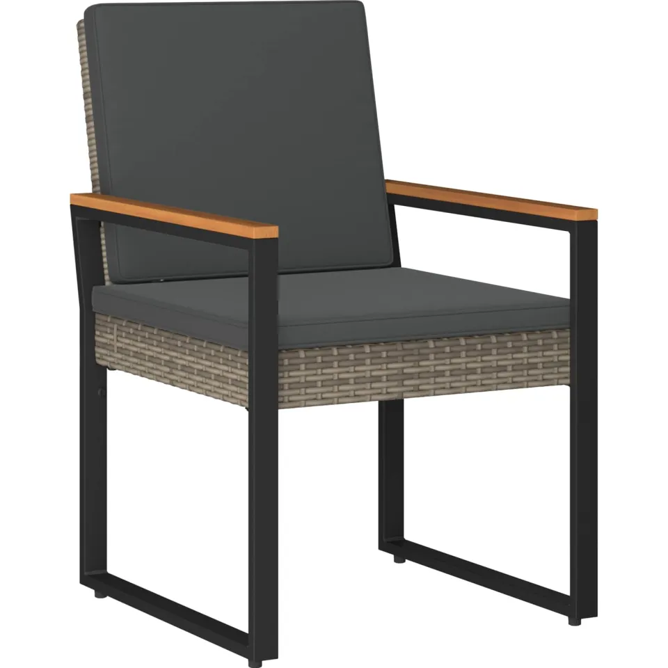 vidaXL Buitenmeubelset 4 st Grijs en Donkergrijs poly rattan, foto 4