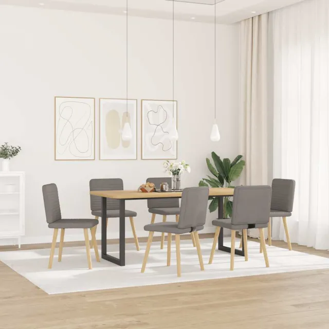 vidaXL Eetkamerstoelen 6 st stof taupe, foto 2