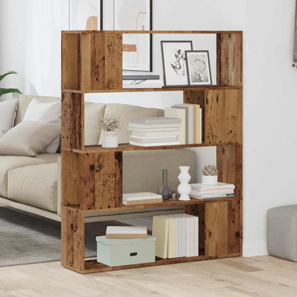 vidaXL Boekenkast / kamerscherm 100x24x124,5 cm oud houtkleurig bruin, foto 2