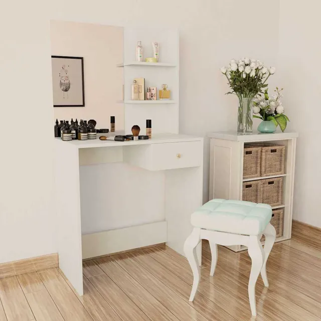 vidaXL Kaptafel 75x40x141 cm bewerkt hout wit, foto 2