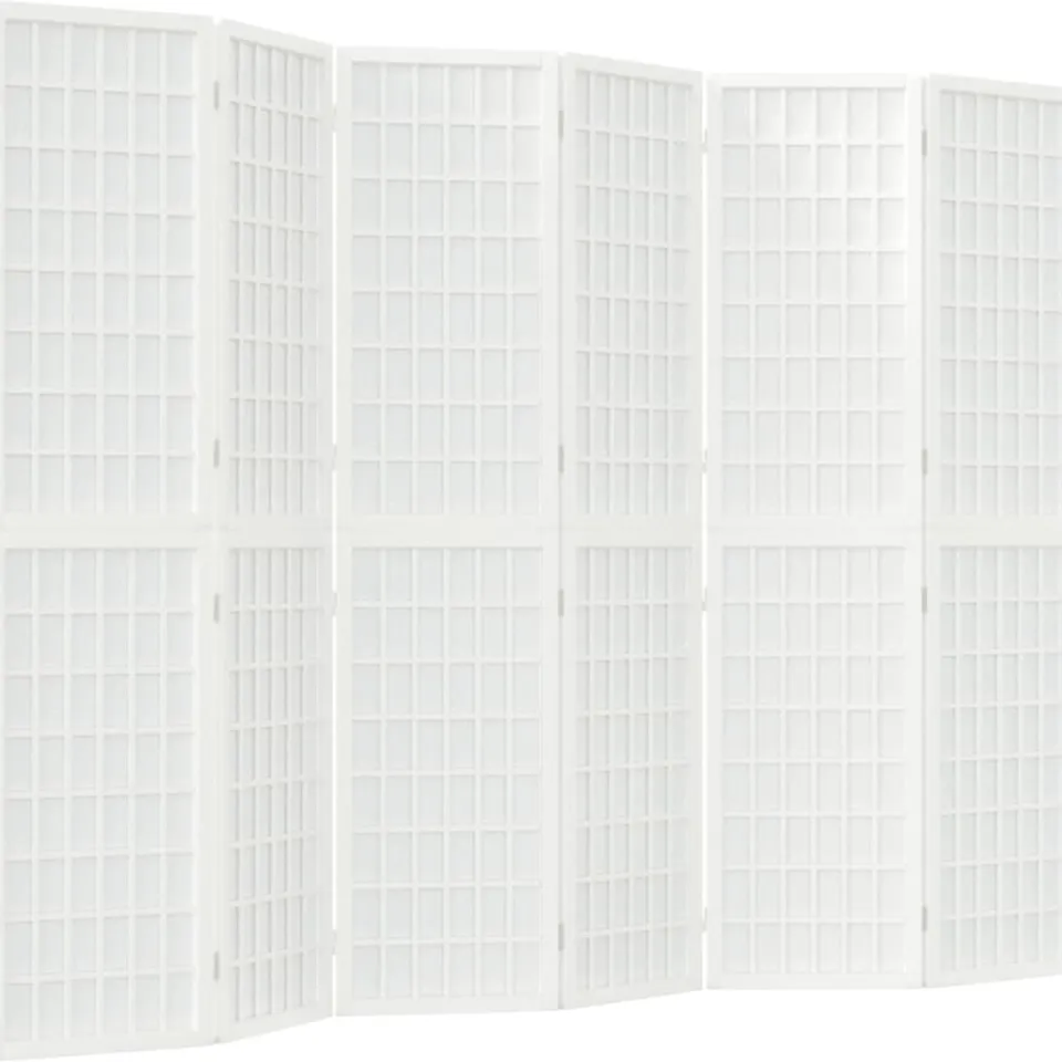 vidaXL Kamerscherm inklapbaar 6 panelen Japanse stijl 240x170 cm wit, foto 3