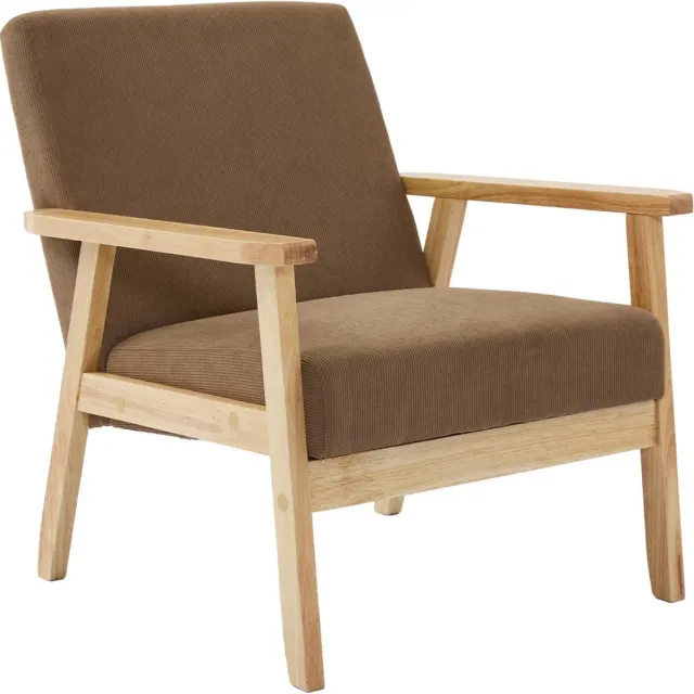 sweeek Fauteuil van hout met corduroy zitting - isak Taupe