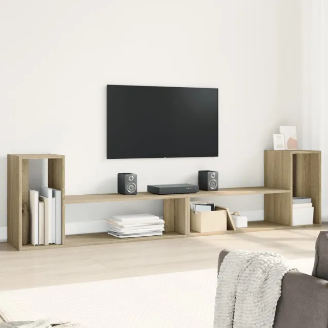 vidaXL Tv-meubelen 2 st 100x30x50 cm bewerkt hout sonoma eikenkleurig, foto 2