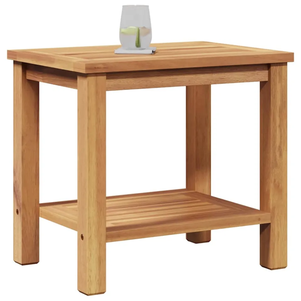 vidaXL Salontafel met opslag Bruin 50 x 35 x 45 cm Massief Teakhout