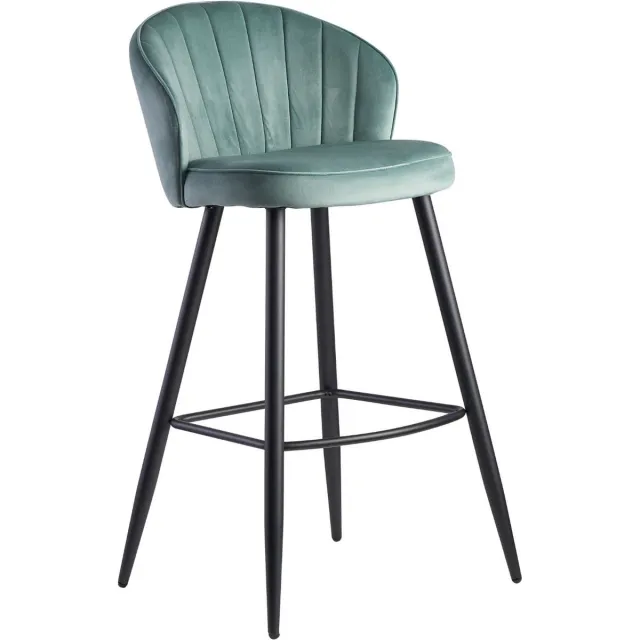 Sky Style Falun Velvet Barstoel Lichtgroen