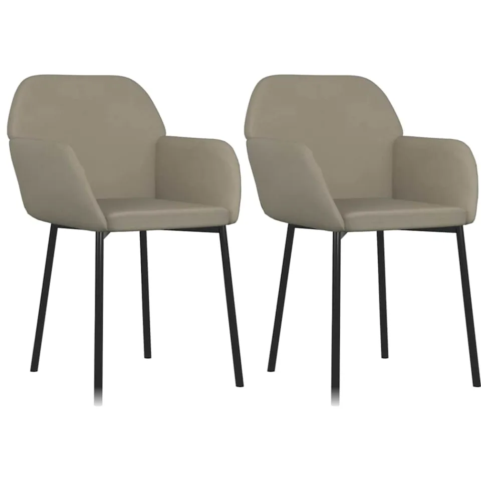 vidaXL Eetkamerstoelen 2 st fluweel lichtgrijs grijs, foto 3
