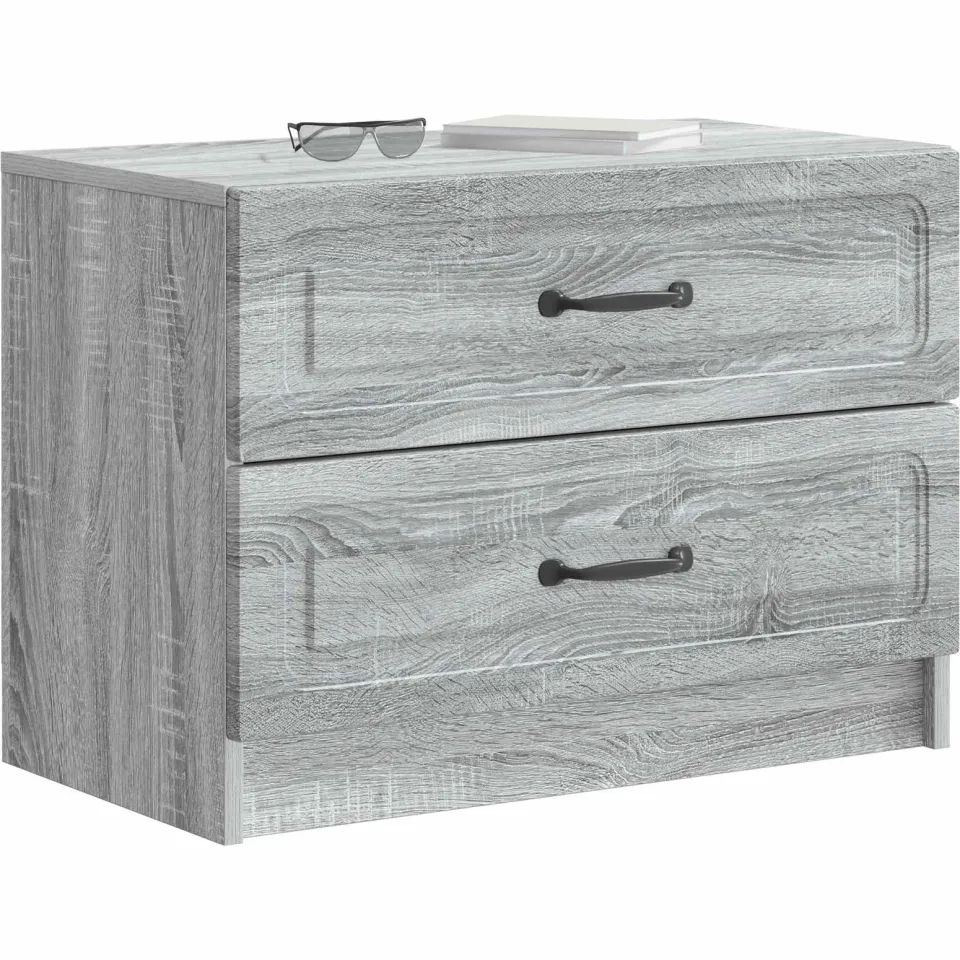 vidaXL Nachtkastje Grijs sonoma 62 x 34,5 x 44,5 cm Bewerkt hout, foto 3