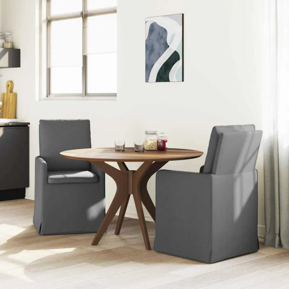 vidaXL Eettafelstoelen 2 st Stof Donkergrijs 57 x 67 x 98 cm grijs, foto 3