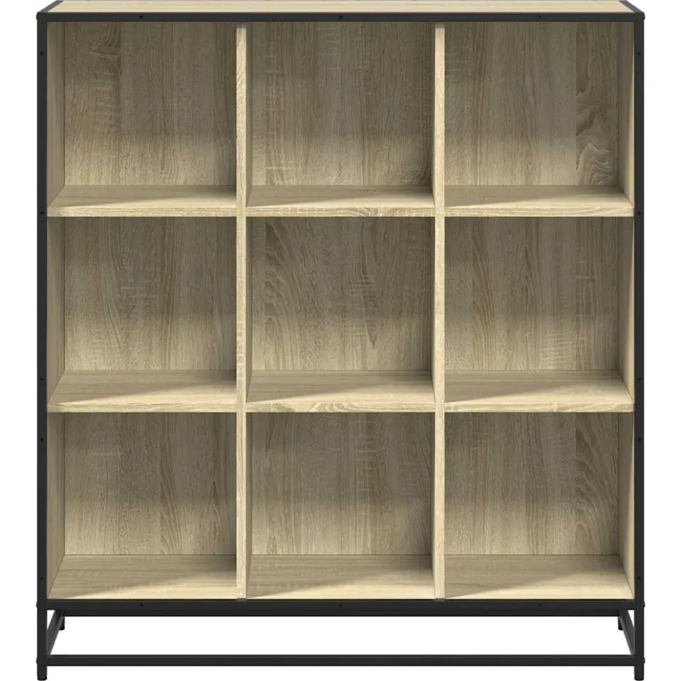 vidaXL Boekenkast 97,5x33x107,5 cm bewerkt hout en metaal sonoma eiken, foto 4