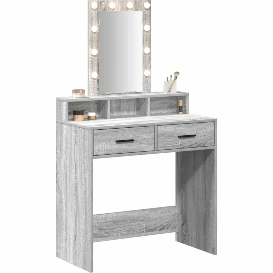 vidaXL Plafondtafel Grijs 79 x 41 x 140 cm Bewerkt hout