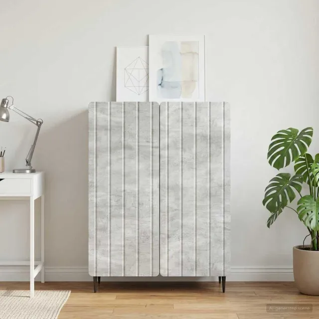 vidaXL Dressoir Betongrijs 66 x 34,5 x 92 cm Bewerkt hout grijs, foto 2