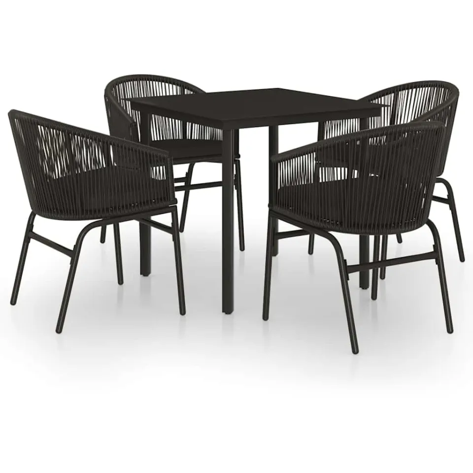 vidaXL 5-delige Tuinset zwart, foto 3
