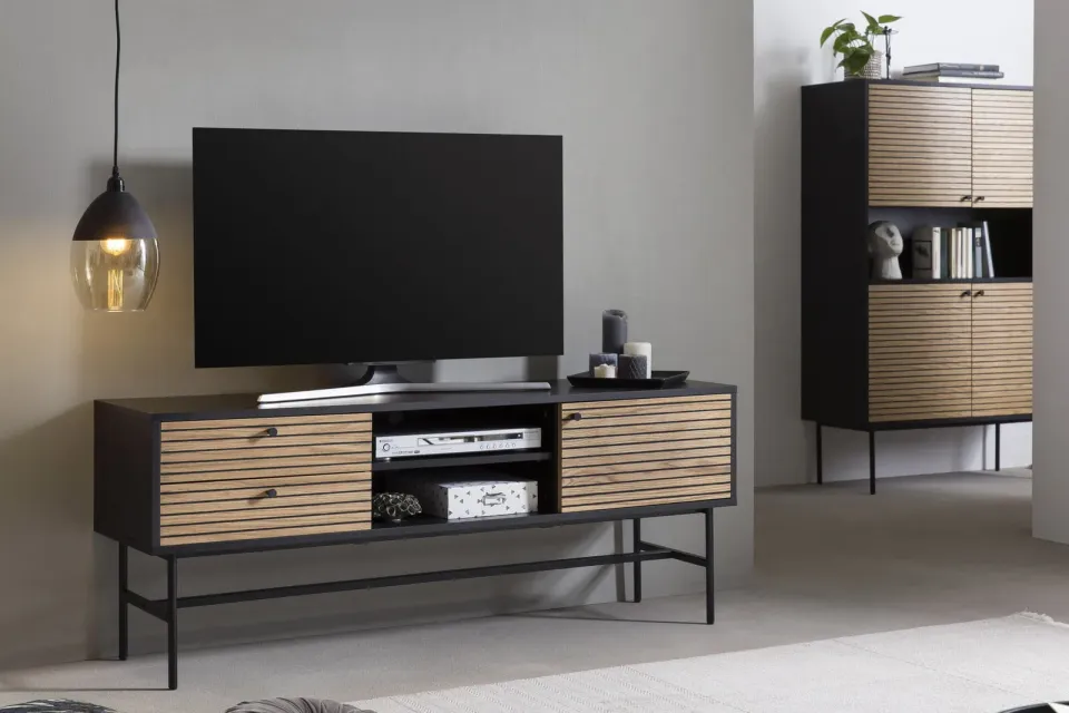 tv-meubel eiken-zwart, foto 2