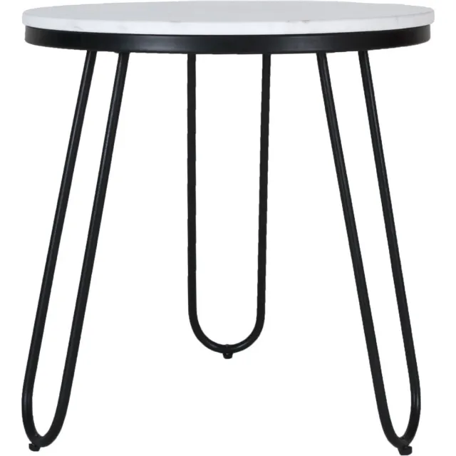 Home67 Salontafel Milan - Marmer - 49 cm - Rond Wit
