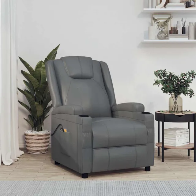 vidaXL Massagestoel elektrisch kunstleer antracietkleurig, foto 2