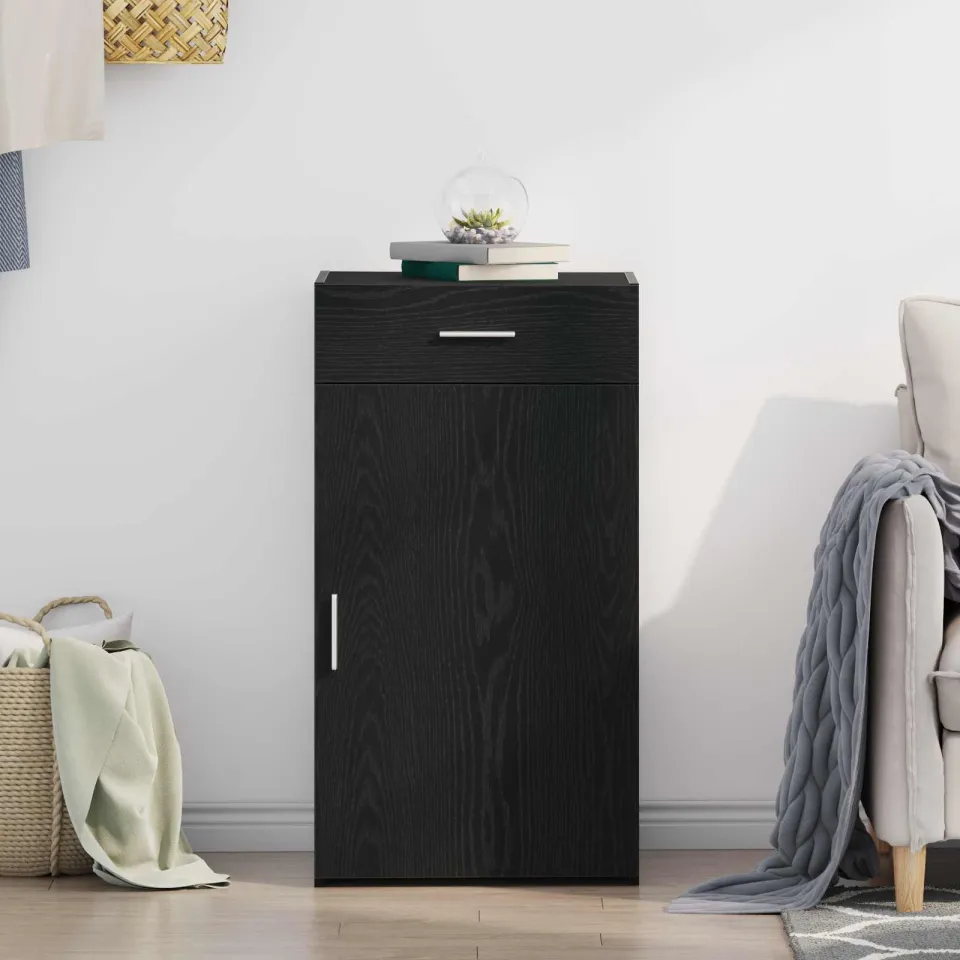 vidaXL Dressoir Zwart Eiken 50 x 42,5 x 93 cm, foto 4