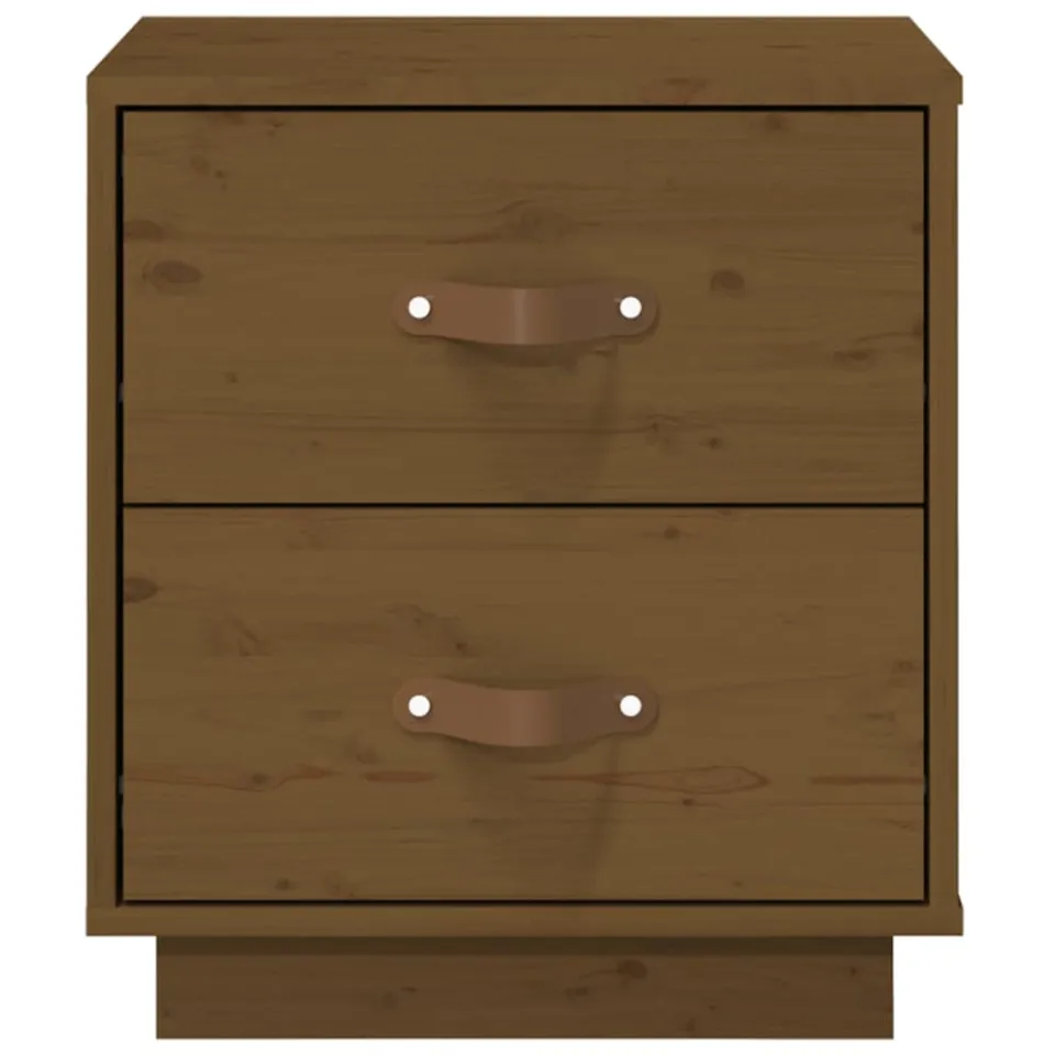 vidaXL Nachtkastje 40x34x45 cm massief grenenhout honingbruin bruin, foto 3