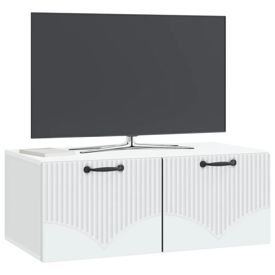 vidaXL Wandbeugel TV-kast Wit 78,5 x 41 x 30 cm Bewerkt hout