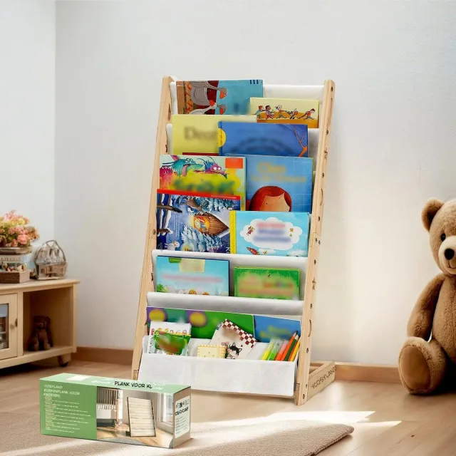 Kavora Boekenrek Kind - Boekenkast Kind - Kinderboekenkast - Lichtbruin - 43cm x 30cm x 76cm Natuurlijk