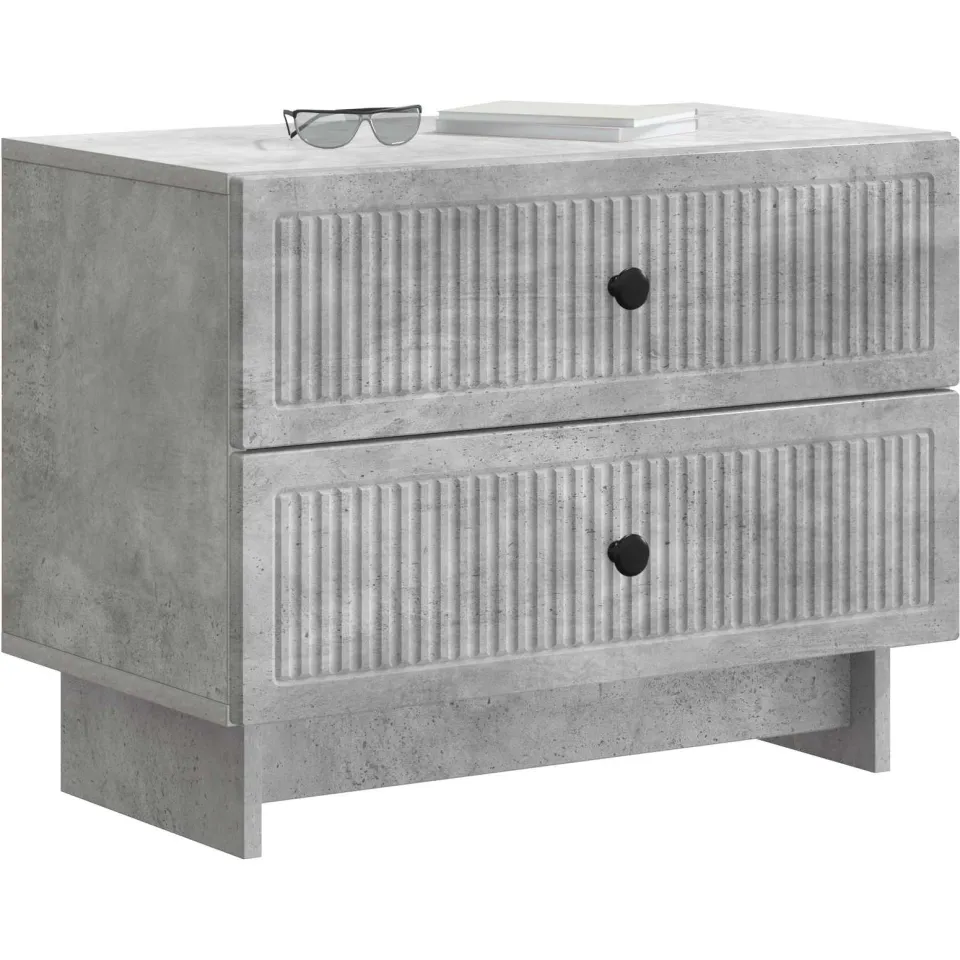 vidaXL Nachtkastje Betongrijs 62 x 34,5 x 47,5 cm Bewerkt hout grijs, foto 3