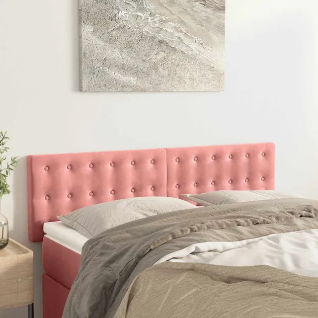 vidaXL Hoofdborden 144x5x78/88 cm fluweel roze