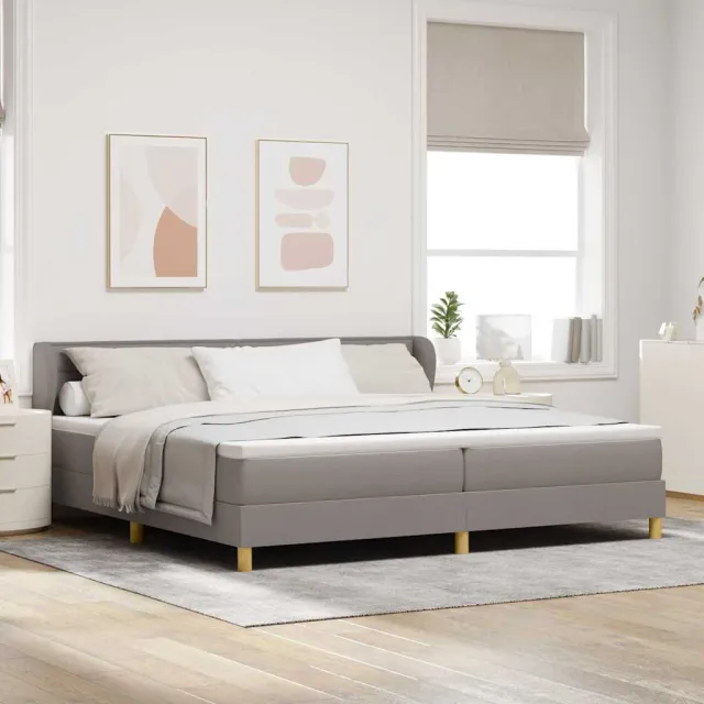vidaXL Boxspringbed met hoofdeinde Taupe 200 x 200 cm Stof